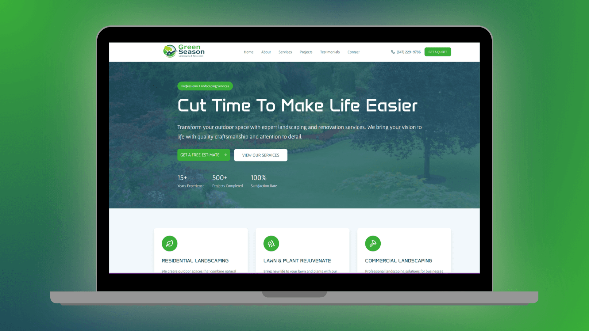Green Season Landscaping Website